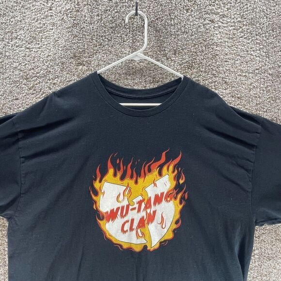 WU Tang Clan Shirt Mens 3XL XXXL Black Short Sleeve Rap Hip Hop Fire Adult Logo - Picture 3 of 8